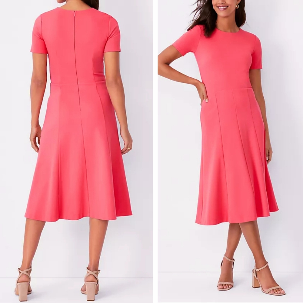 New Ann Taylor short sleeve flare dress below the knee